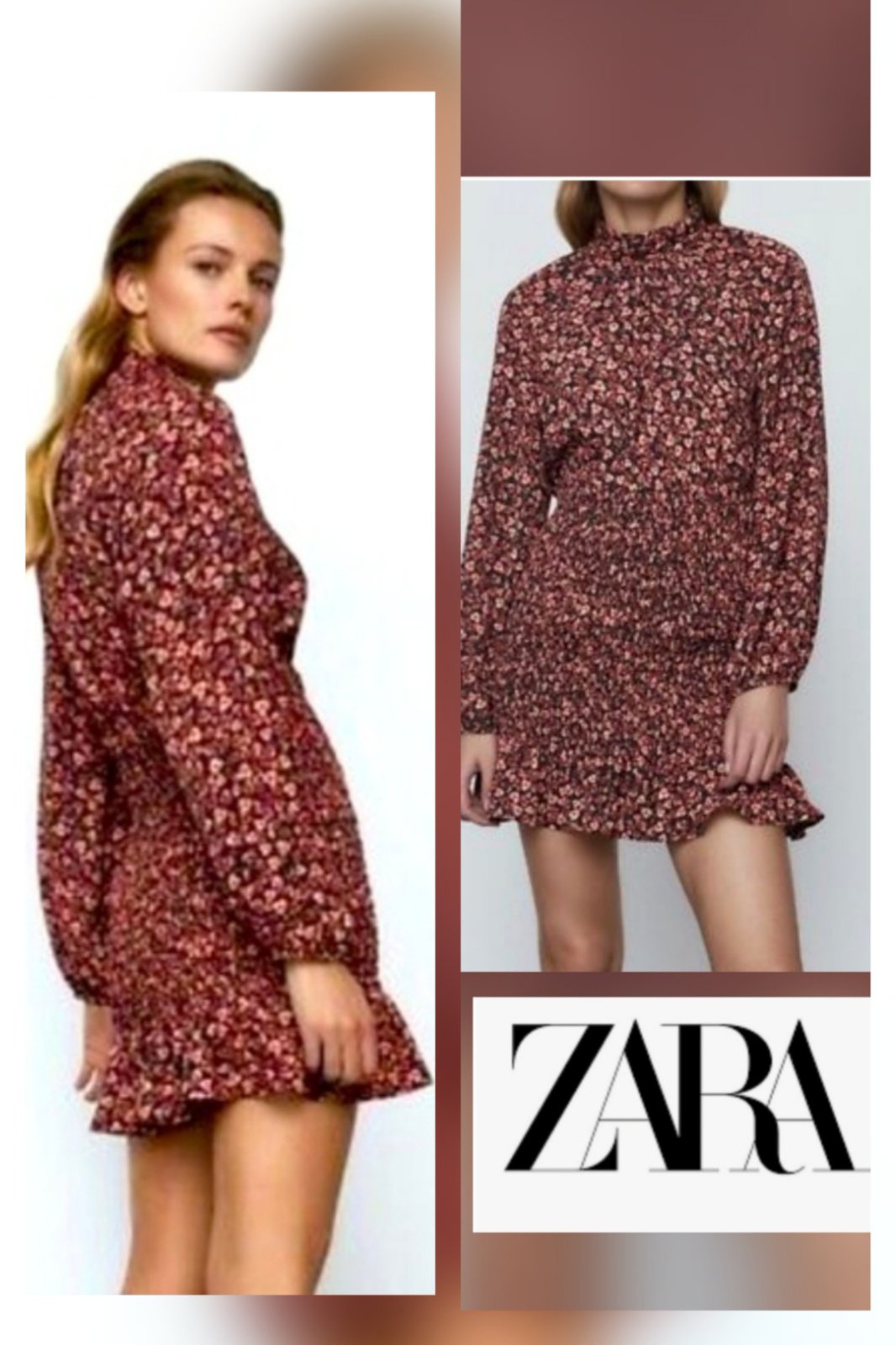 Magnifique robe zara floral la taille entièrement smokeèt 