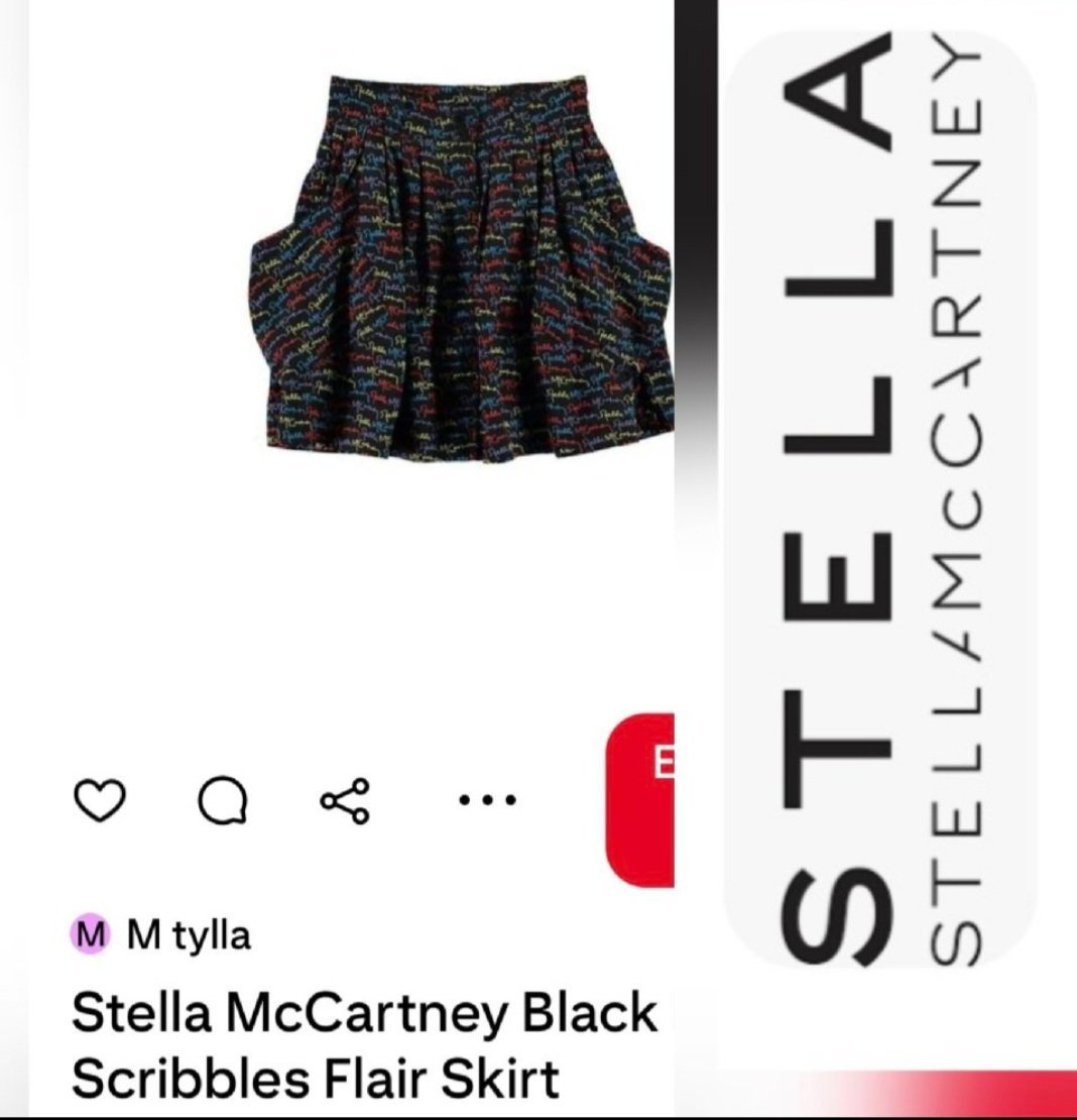 Magnifique jupe fiellette stella mc cartney monogram neuf avec etiquette 