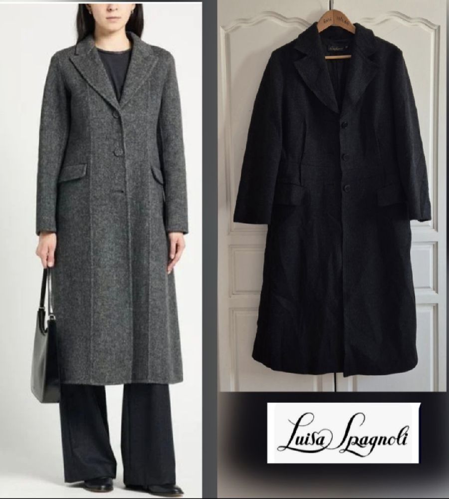 Magnifique manteau long luisa spagnoli en pure laine vierge tt neuf