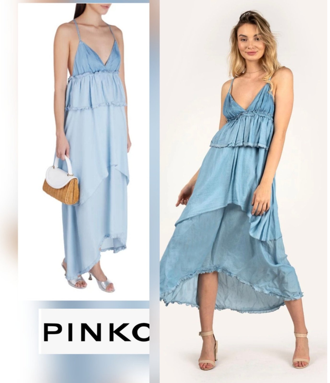 Magnifique robe pinko à volant superposé 