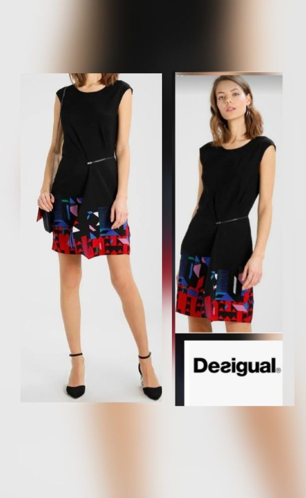 Très jolie robe desigual à motifs zip tt neuf