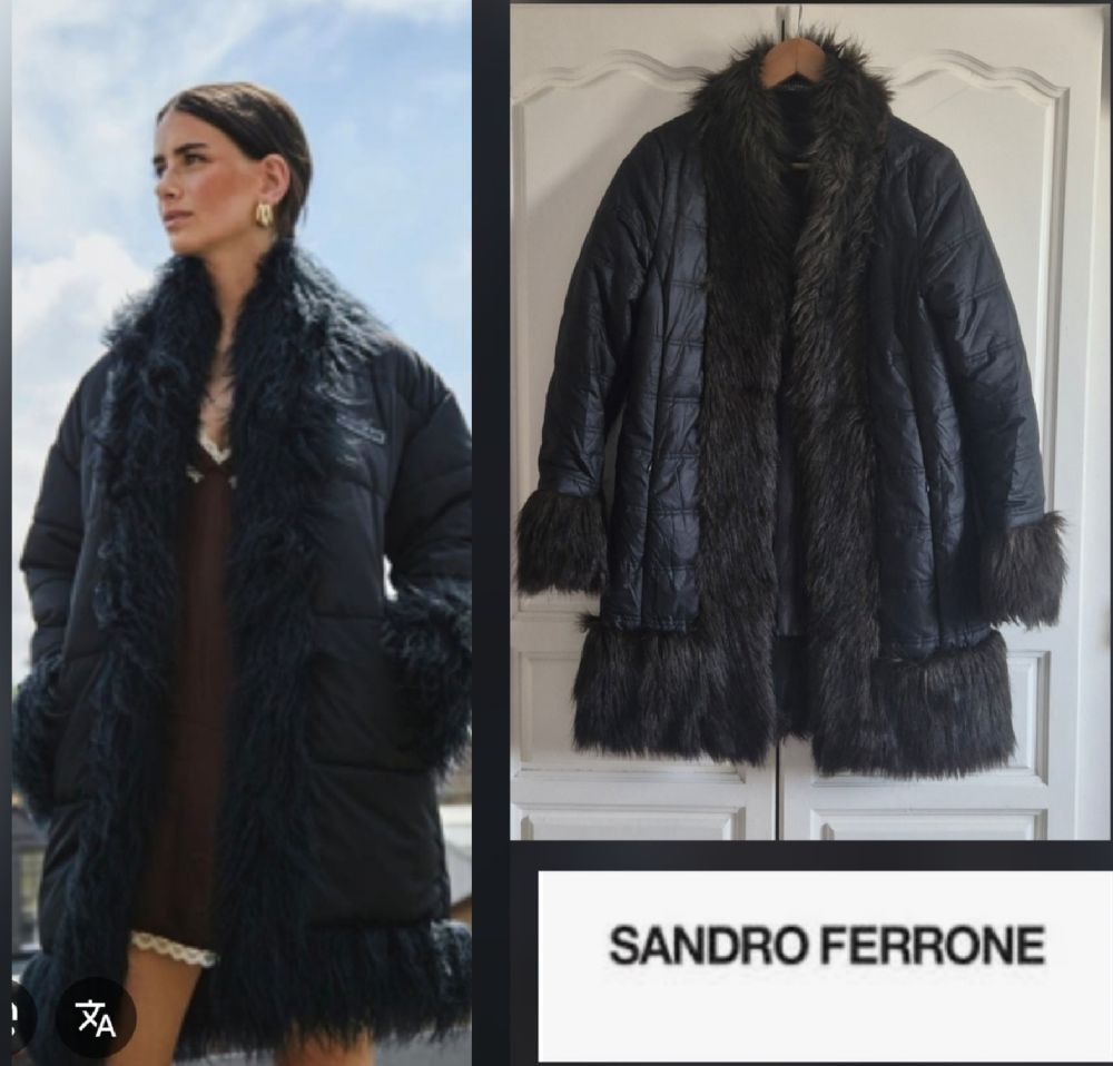 Magnifique manteau àf fourrure sandro ferrone tt neuf