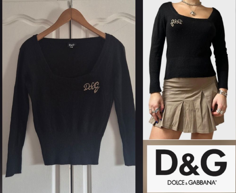 Magnifique pull D&G authentique avec logo doré tt neuf