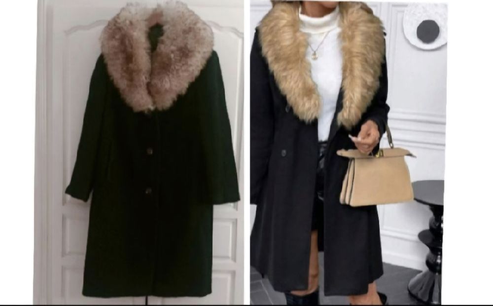 Très jolie manteau col à fourrure en très bon état 