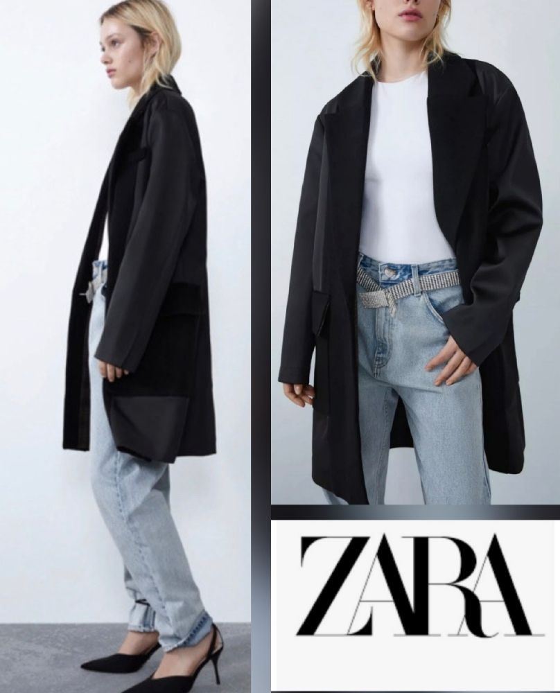 Magnifique manteau zara oversize mélange entre laine et tissu imperméable une bouton 