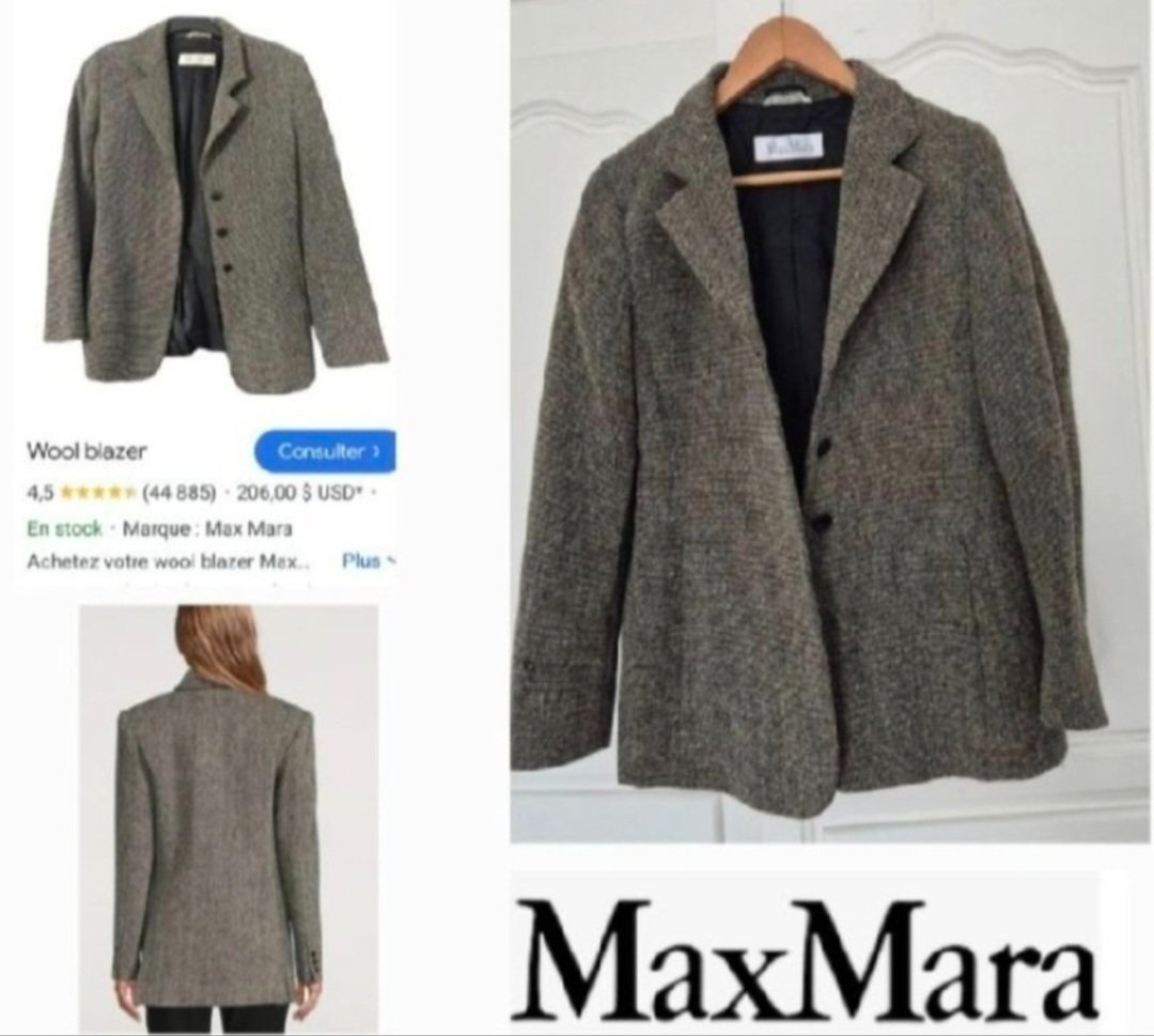 Magnifique blazer de maxmara en laine mélangé 