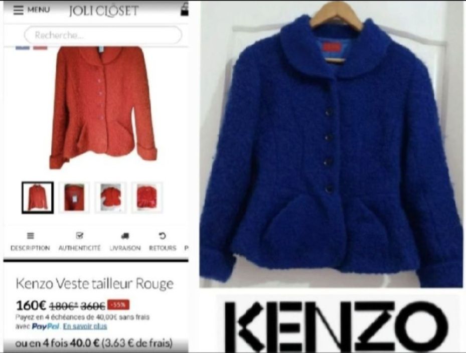 Magnifique veste kenzo bleu trés stylé tt neuf 