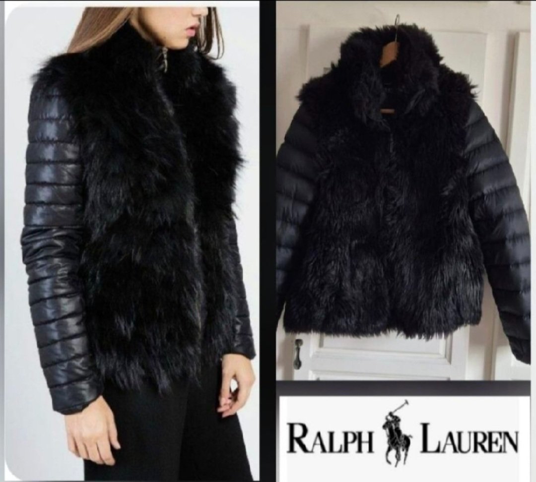 Magnifique manteaux ralph lauren matelasseé à fourrure trés chic