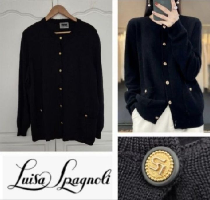 Sublime cardigan luisa spagnoli à boutons gravé logo doré 