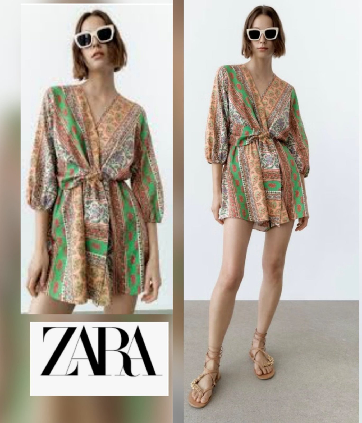 Jolie combi-short  zara manche trois quard 