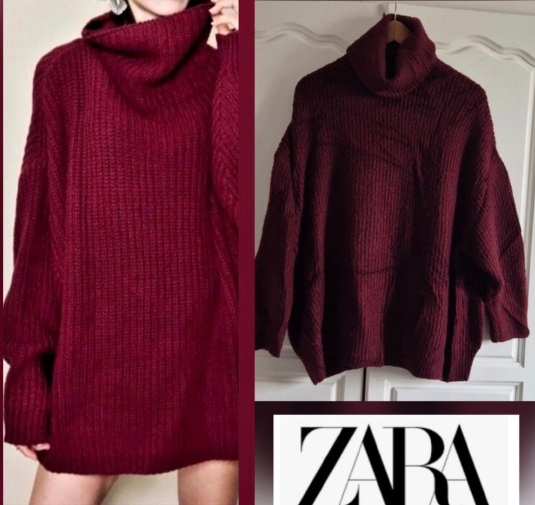 Jolie pull long zara à col roulé 