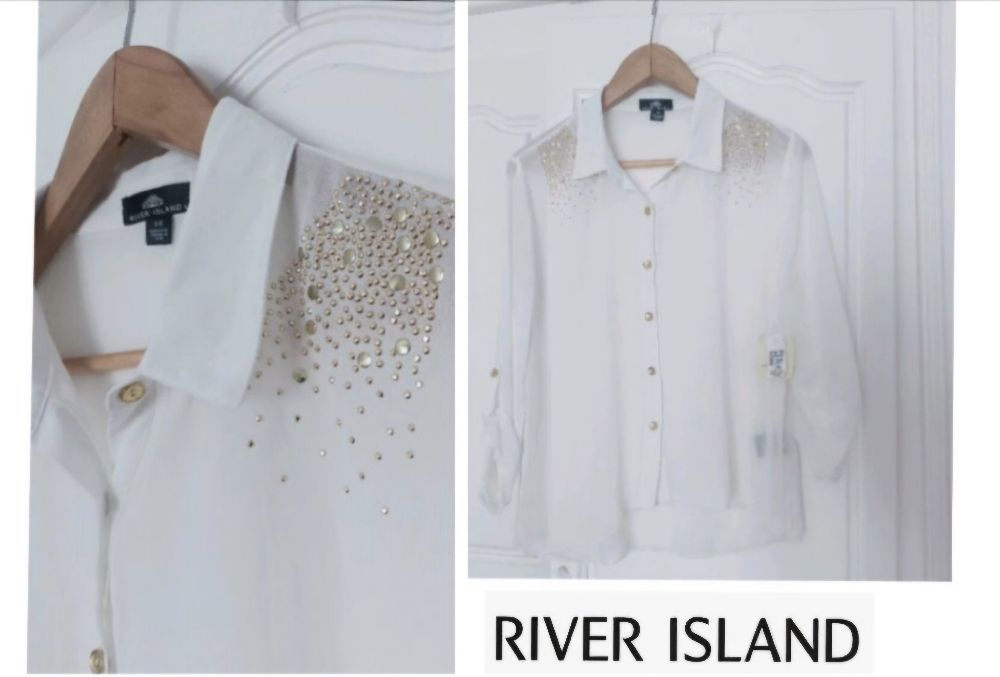 magnifique chemise river island à boutons doré tt neuve 
