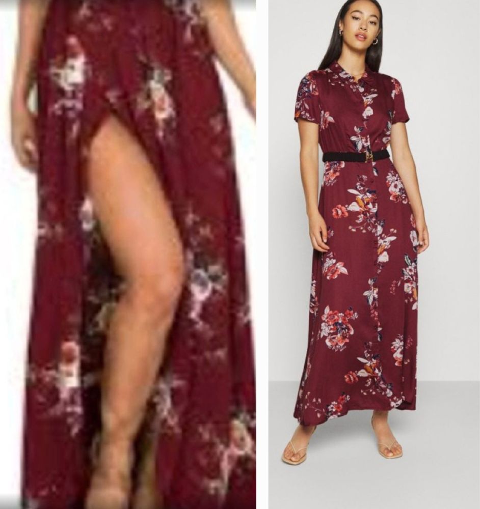 Magnifique robe ́longue à col chemise imprimé floral tt neuf