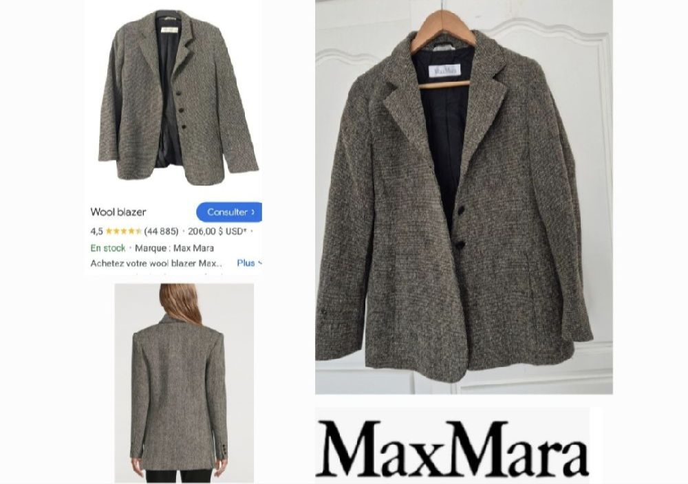 Jolie blazer maxmara en laine mélangé authentique 
