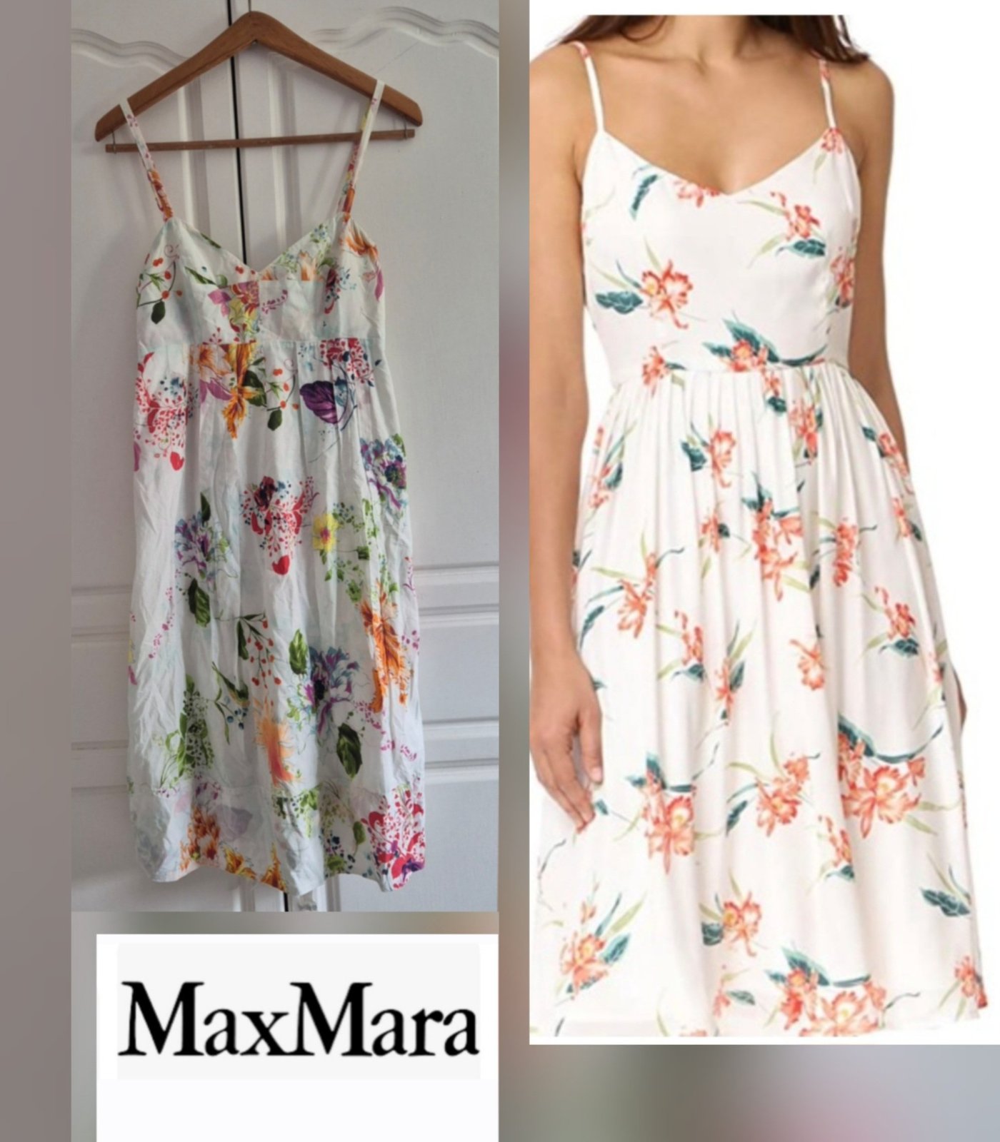 Très jolie robe d'été maxmara florale ceinturé avec doublure 