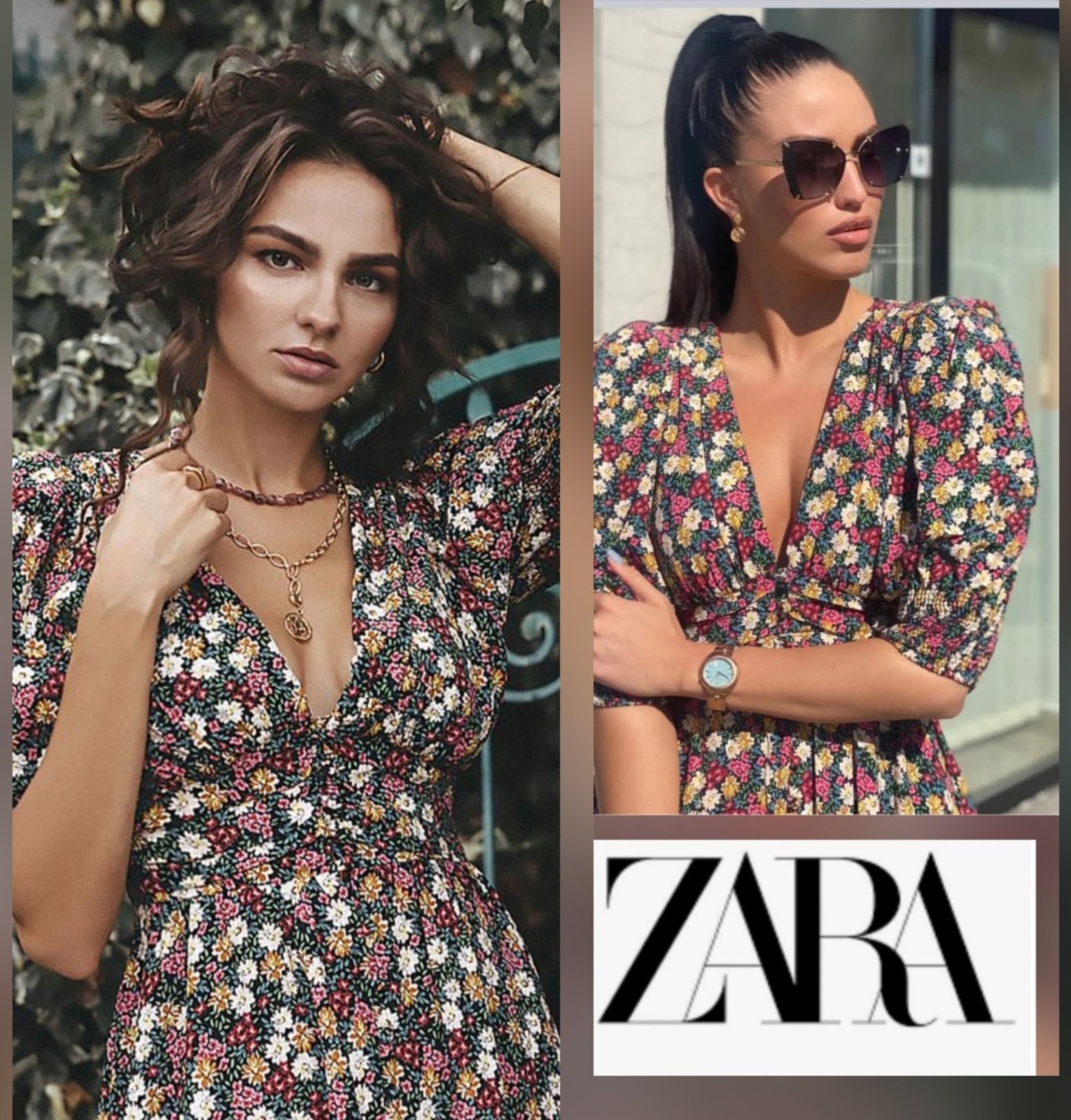Magnifique robe floral col v décolté tt neuf