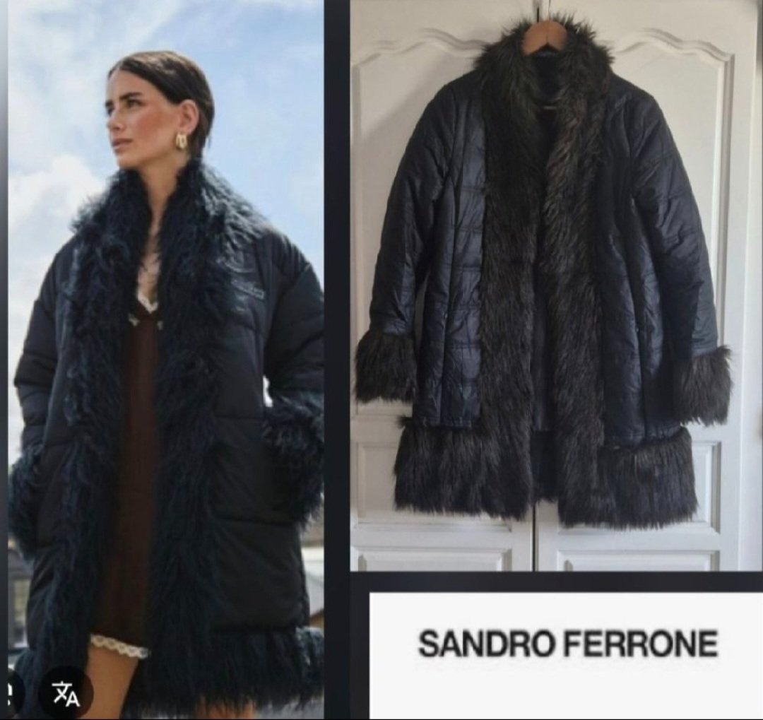 Sublime manteau sandro ferrone avec fourrures 