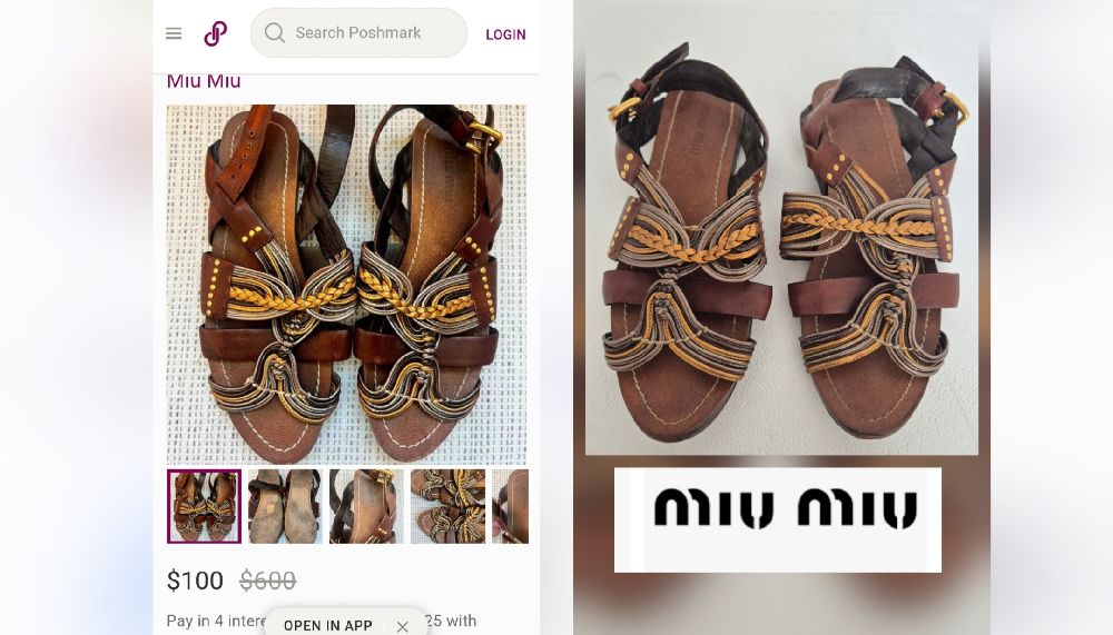 Magnifique sandales MIU MIU authentique en cuir 
