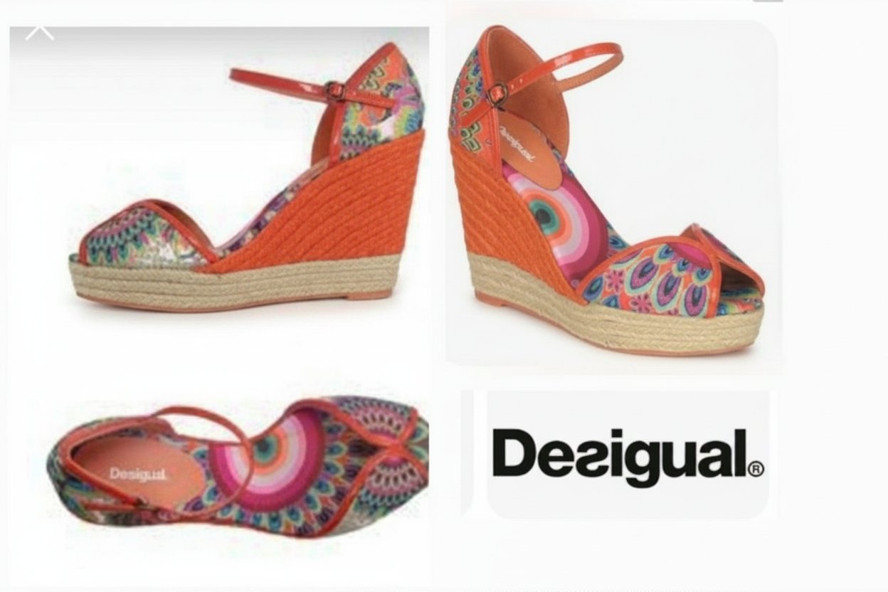 Trés jolie sandale compensée desigual trés confortable