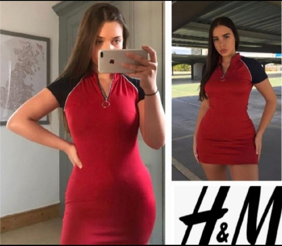 Jolie robe h&m courte col à zip tt neuf