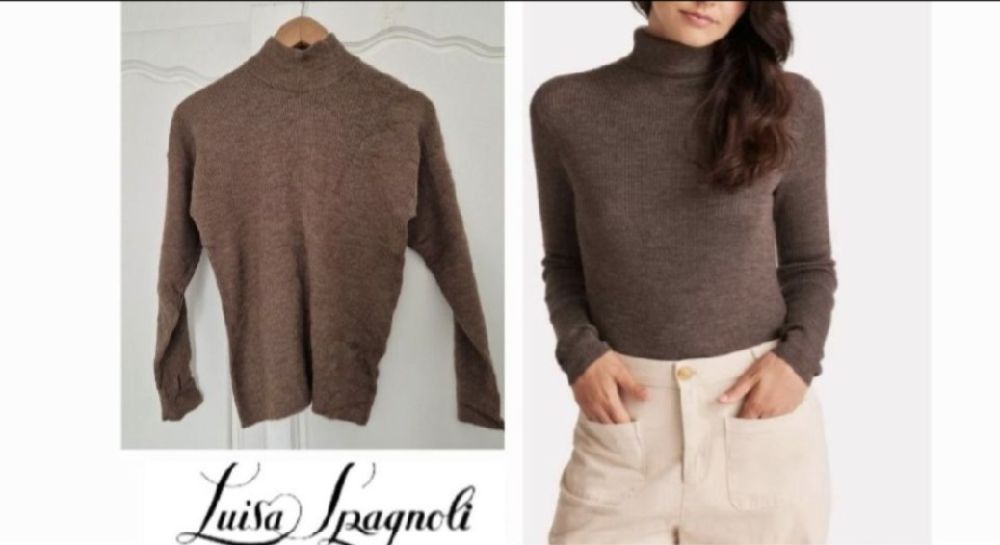Très jolie pull luisa spagnoli en pure laine vol demi montant comme neuf 