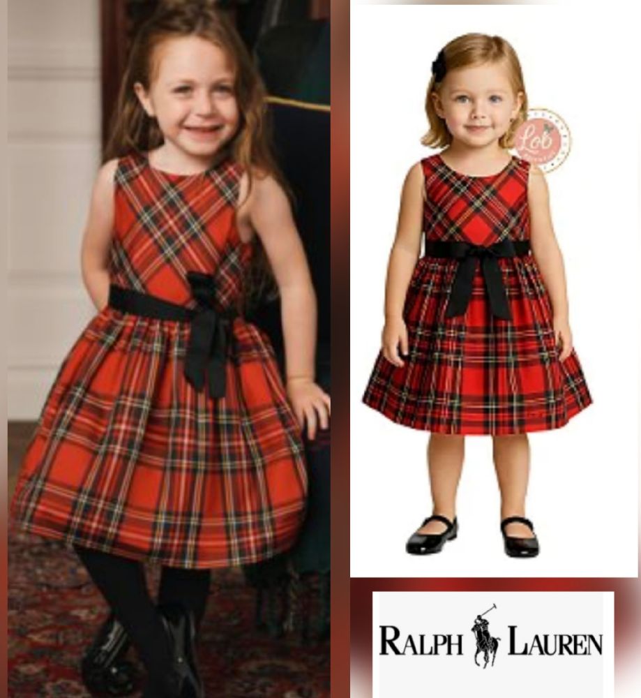 Magnifique robe ralph lauren à carreaux ceinturé tt neuf