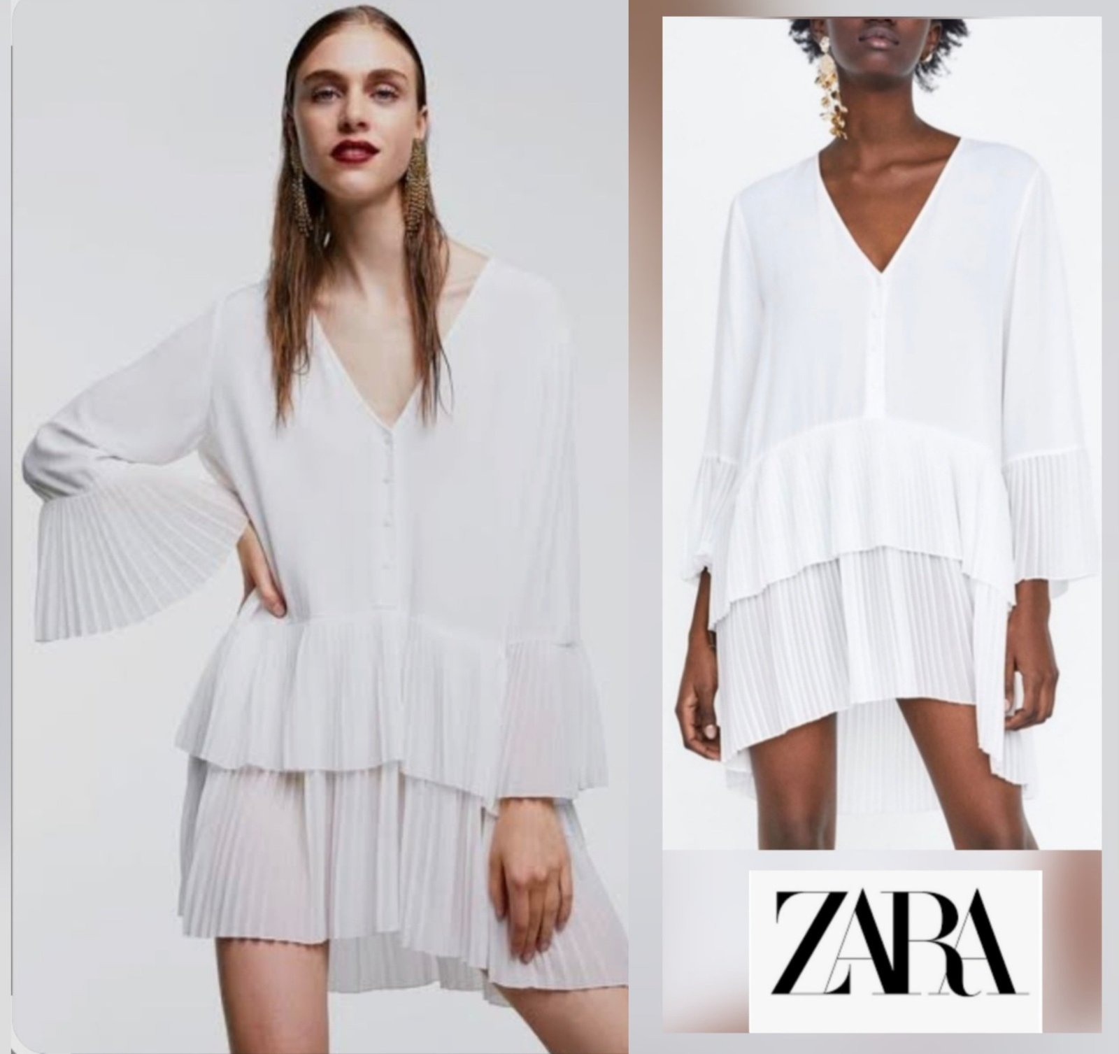 Sublime robe zara à volant plisseé 