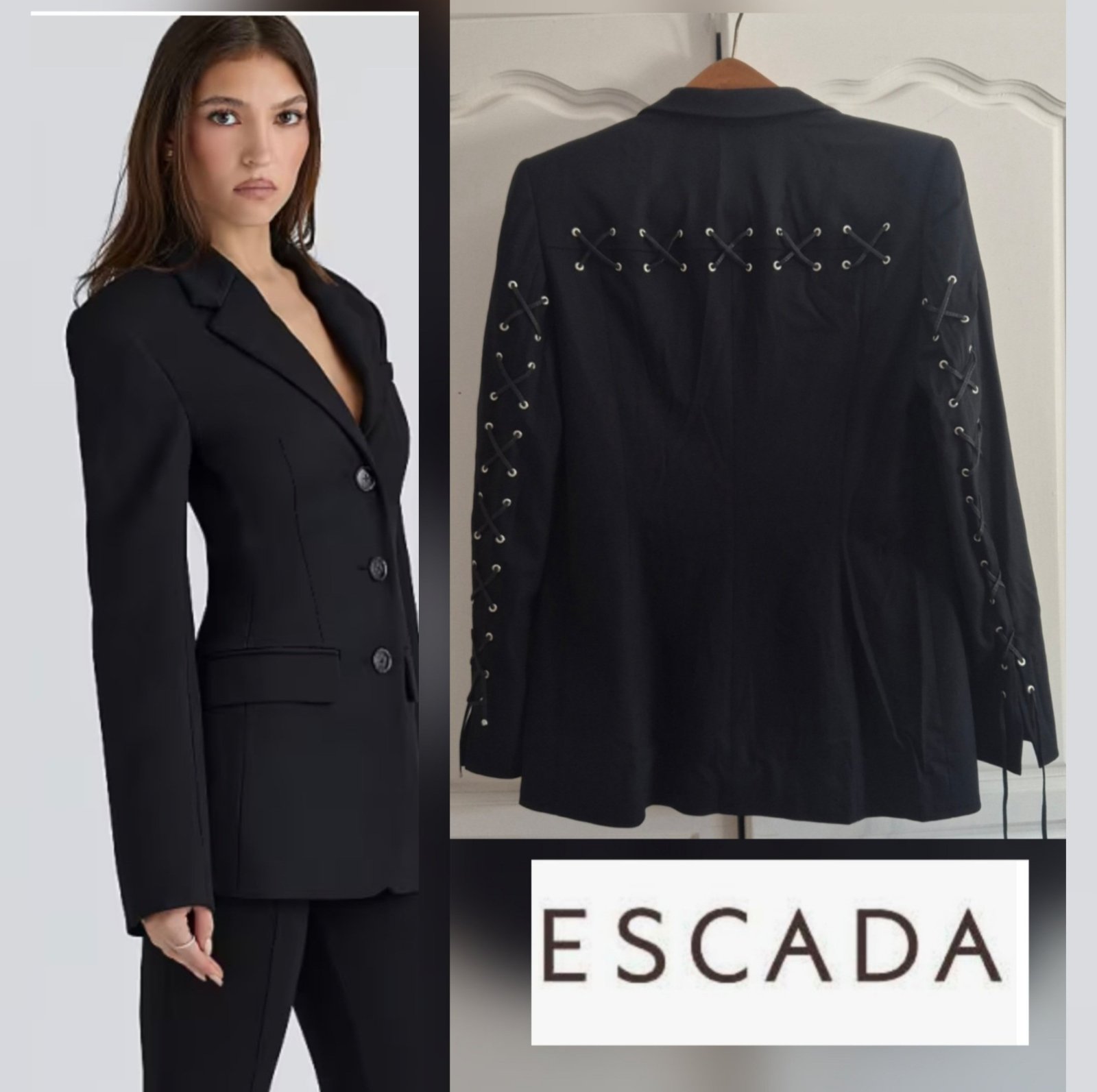 Magnifique blazer escada 3 boutons avec un trés jolis détaille au niveau du dos  