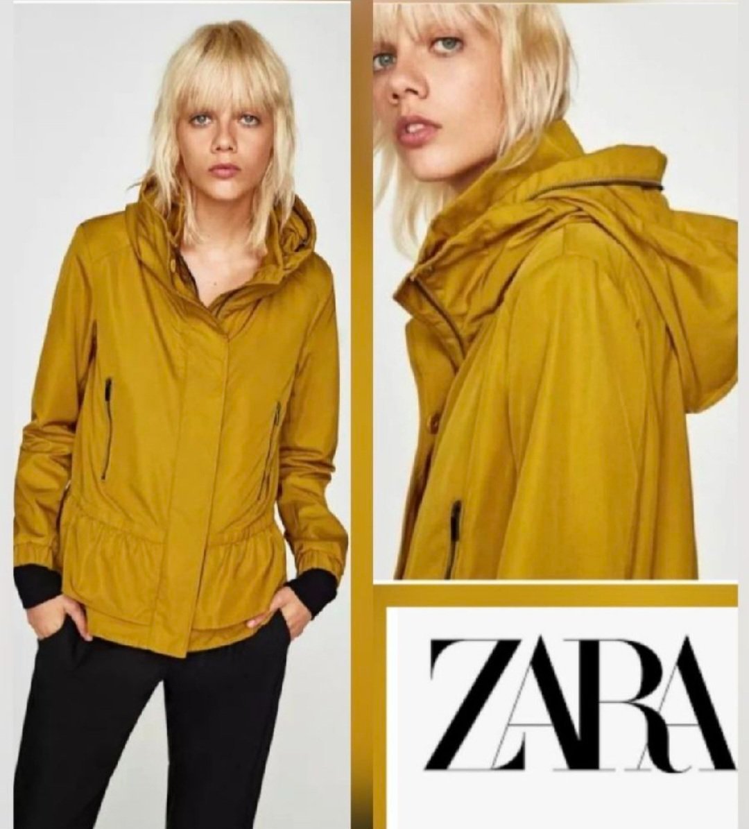 Magnifique jacket zara à capuche fermeture à zip tt neuf