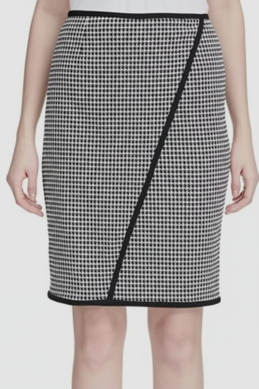 Sublime jupe crayon calvin klein pied de poule style porte feille neuf