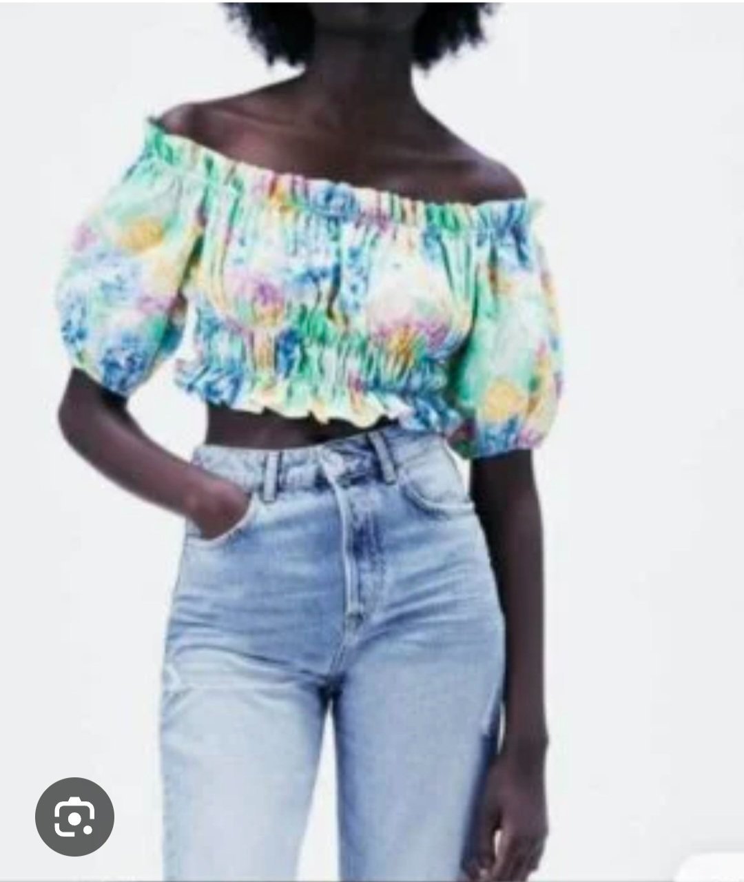 Crop floral zara tt neuf