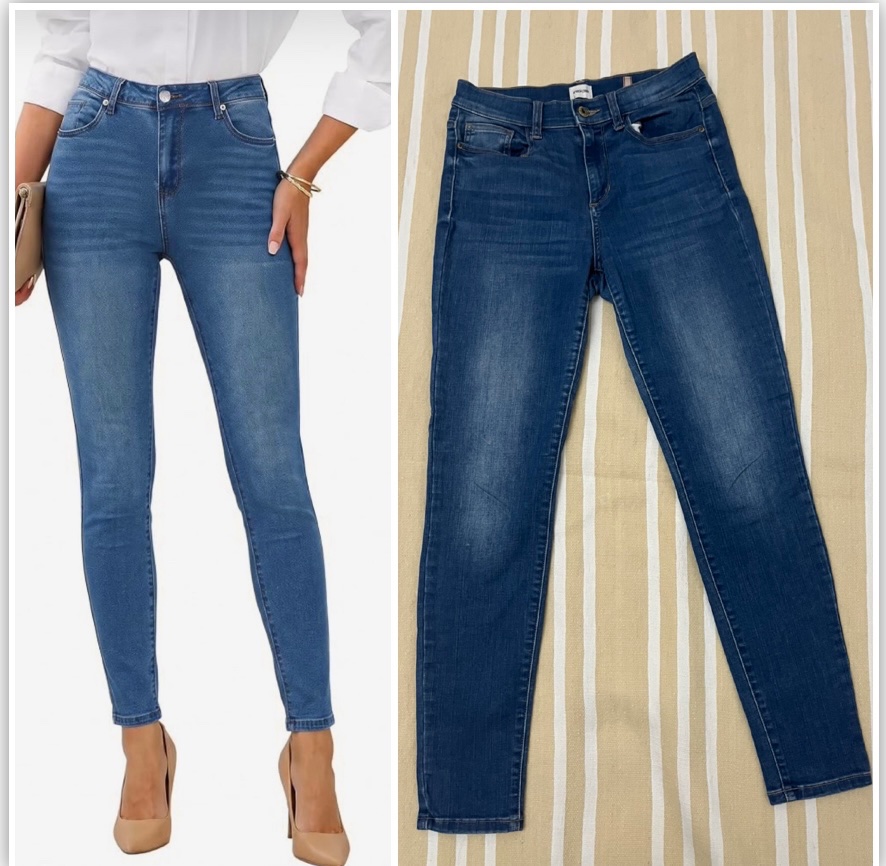 Jean sneak peek skinny taille haute