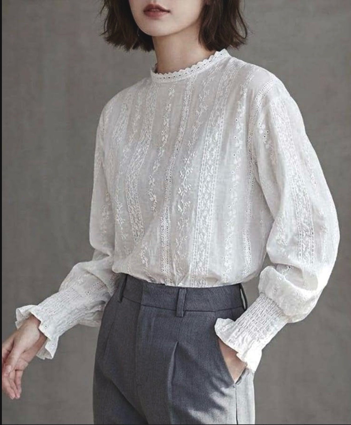 Blouse en broderie anglaise