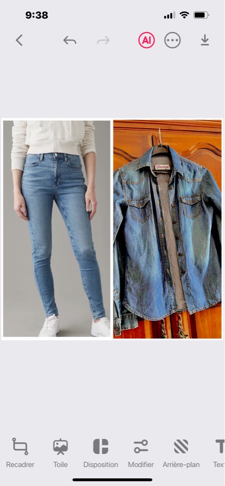 Lot chemise effet jean + pantalon en jean  AMERICAN EAGLE OUTFITTERS💙profitez des promos dabchy