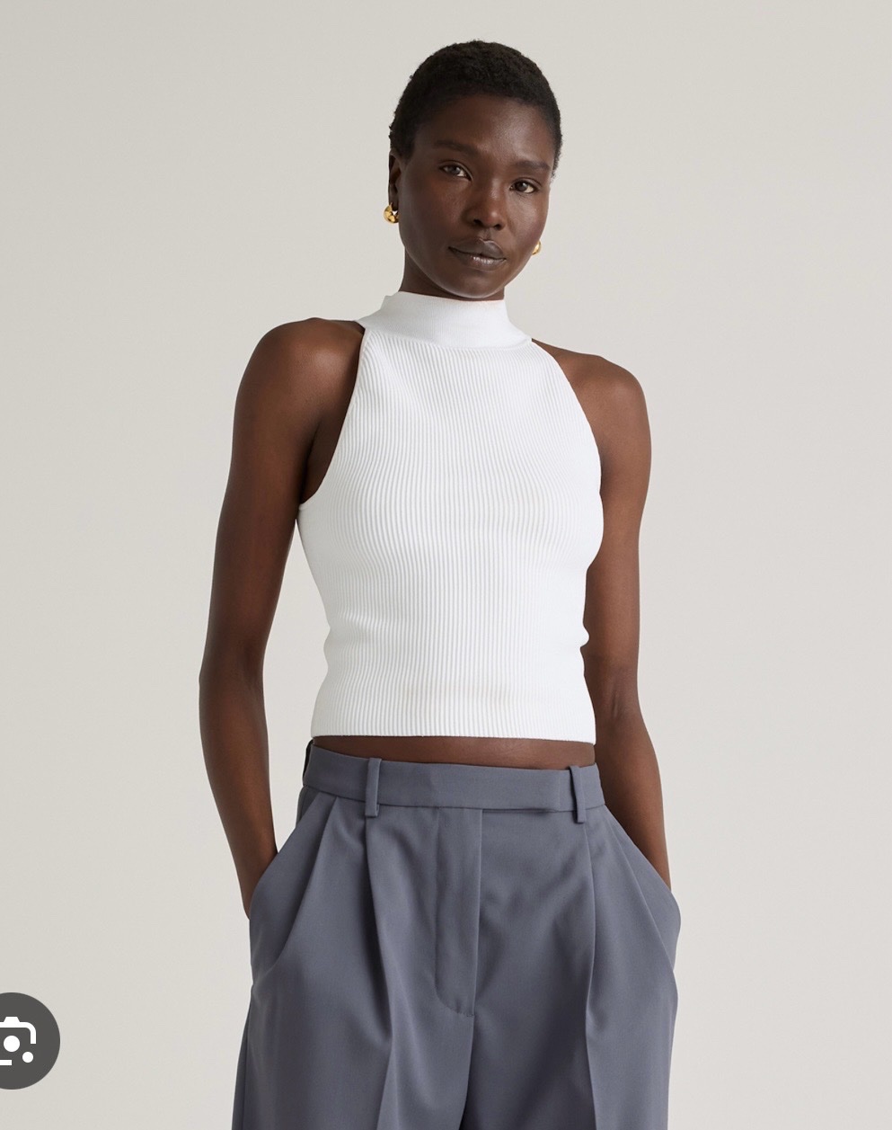 Crop top col mantant neuf🤍profitez des promos dabchy