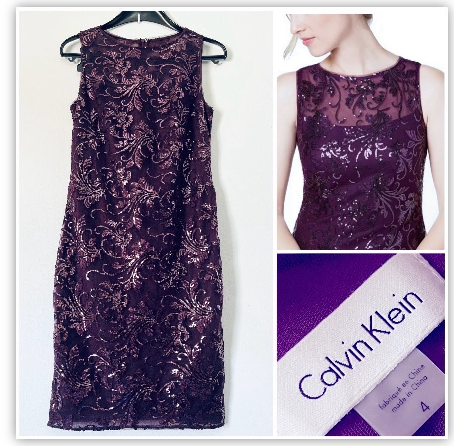 Robe fourreau Calvin Klein en dentelle à sequins 🌺profitez des promos dabchy
