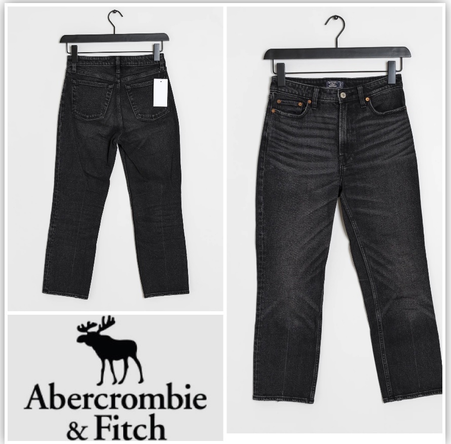 Abercrombie & Fitch Simone High Rise Ankle Straight🖤profitez des promos dabchy