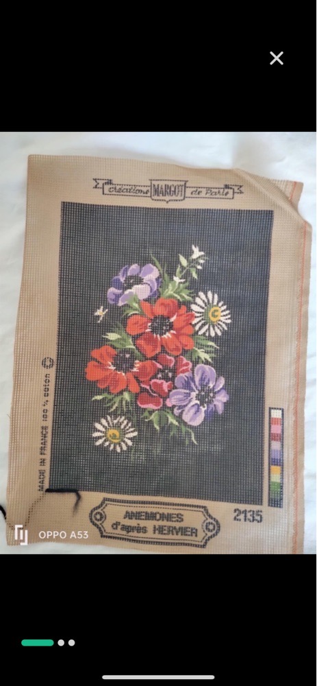 Toile canevas MARGOT 'ANEMONES' d'apres HERVIER🌼🌼🌼🌼profitez aujourd'hui livraison hratuite avec le code 10ans