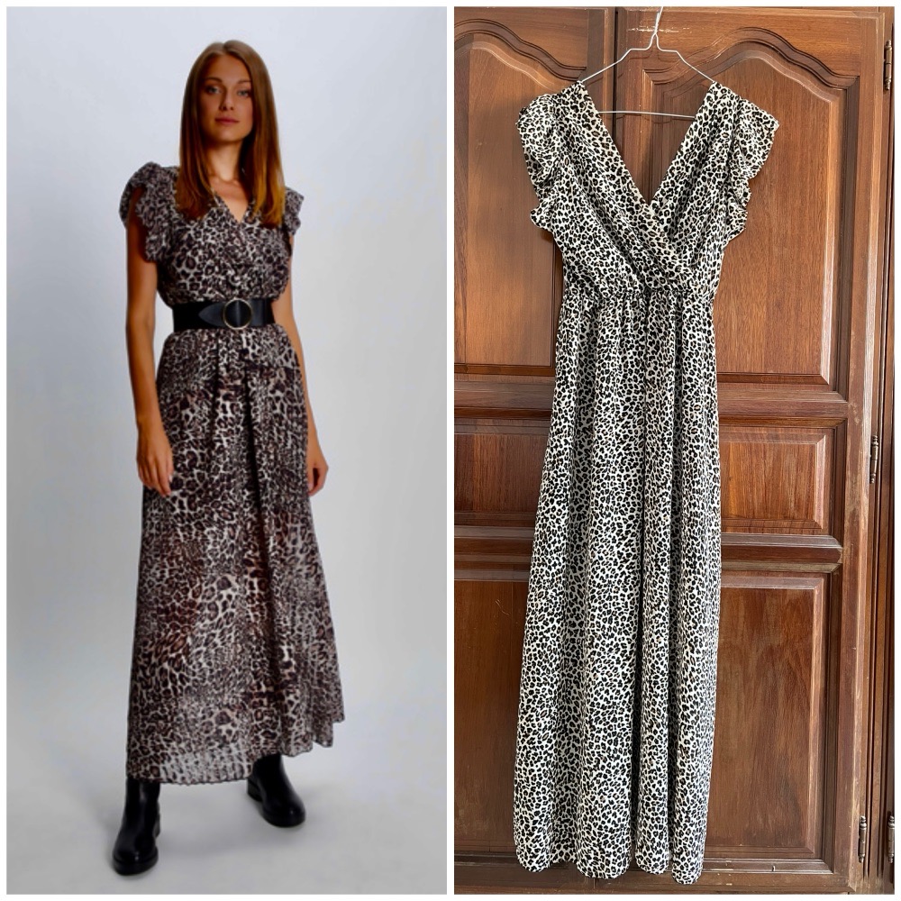    Robe maxi en mousseline Blu Royal 🤎🤎profitez des promos dabchy
