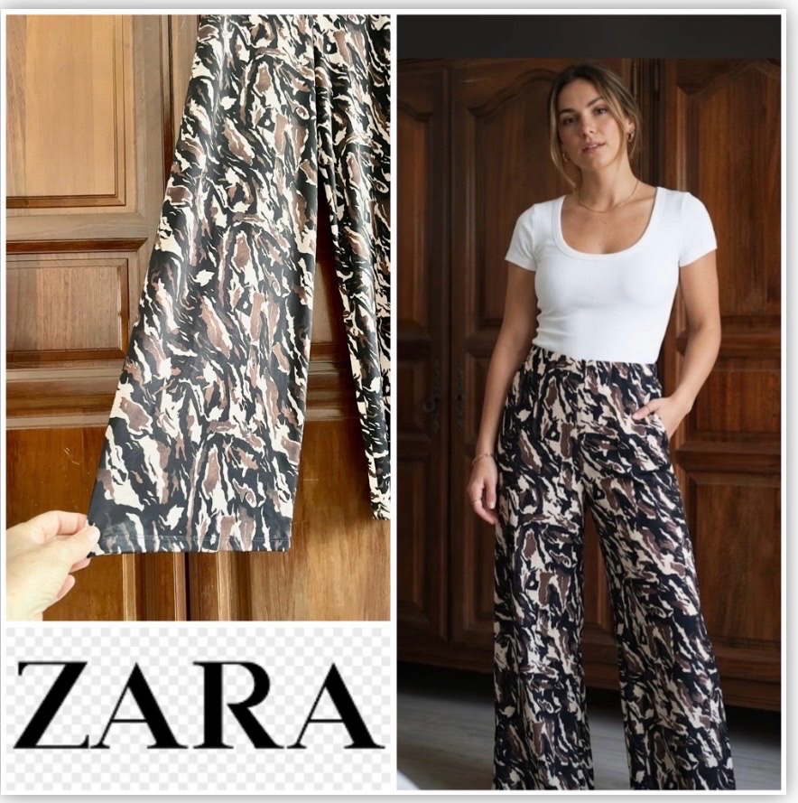 Magnifique pantalon Palazzo zara etat neuf🖤🤎🤍profitez des promos dabchy