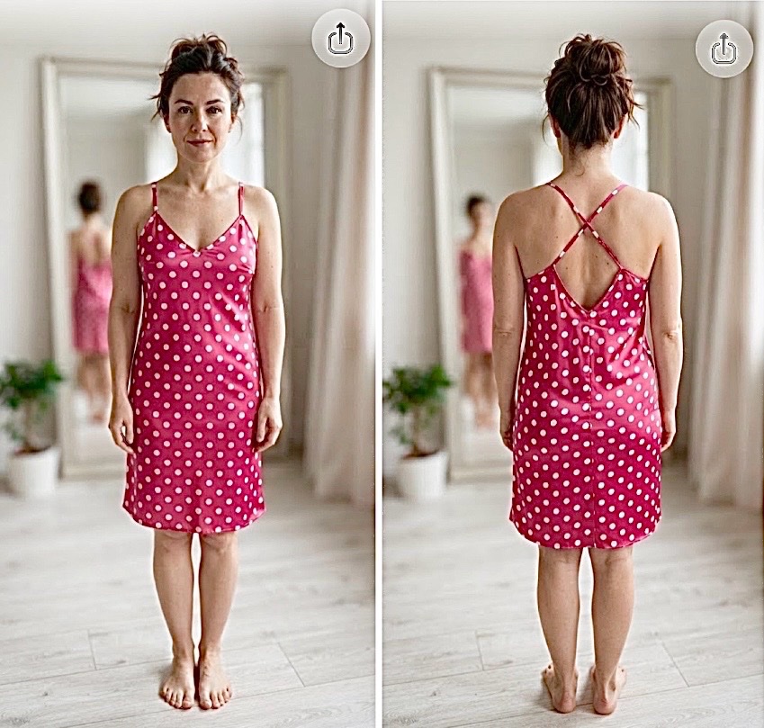 Robe Polka dot en satin fluide 