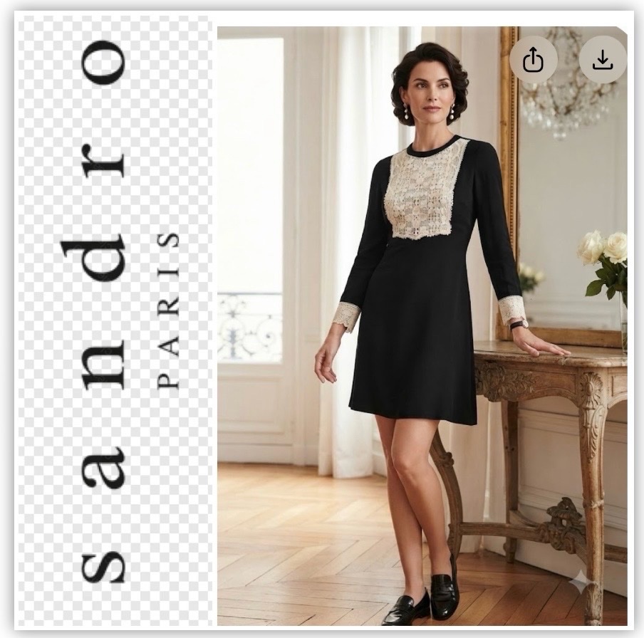 Robe Sandro Paris en parfait etat🖤🤍🖤profitez des promos dabchy