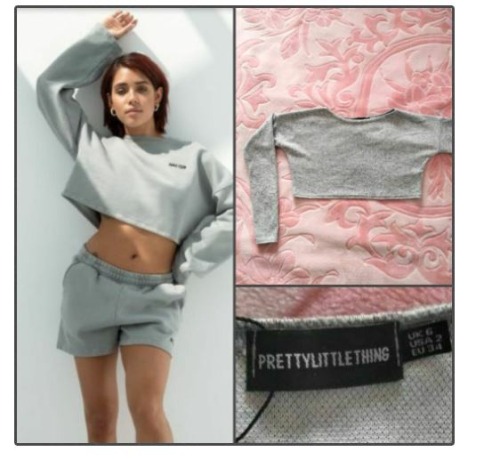 Grey Cropped Sweater Pretty little thing neuuuuuuuuuuuuuuuf....profitez des promos dabchy