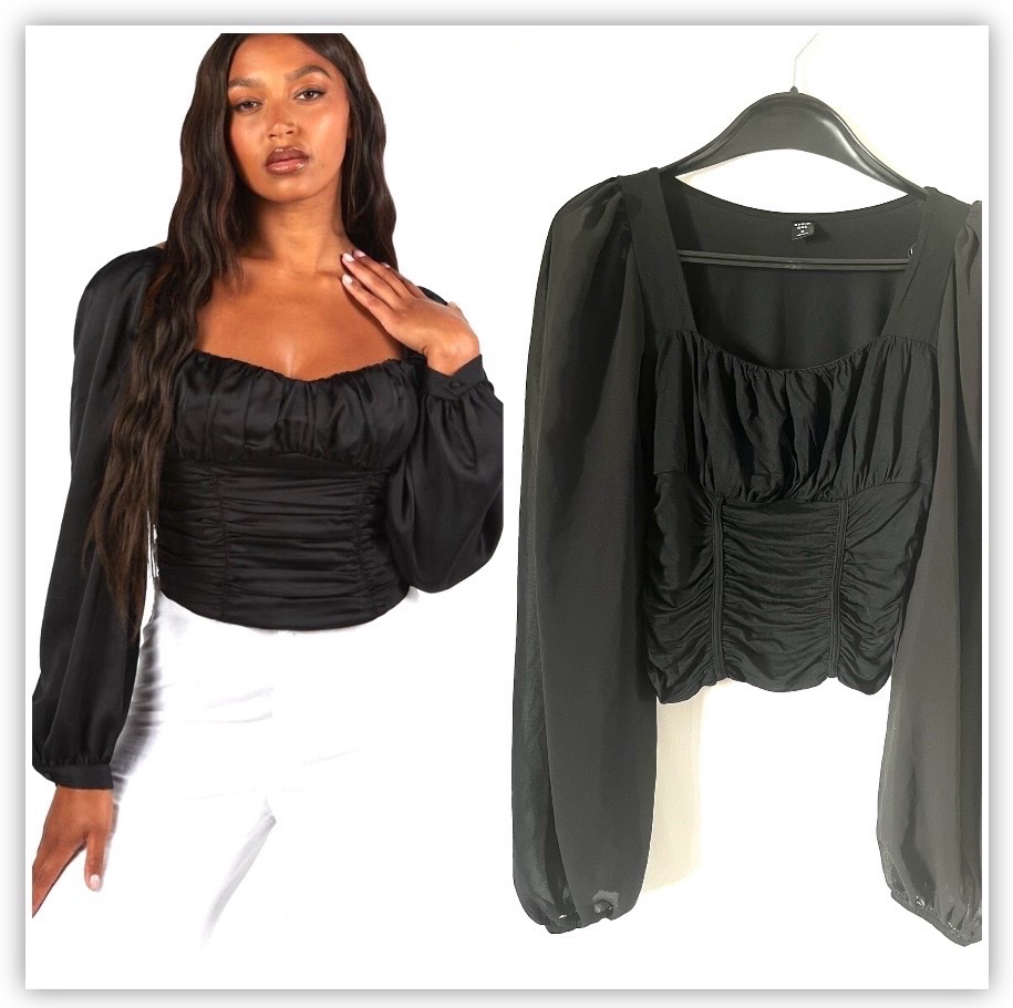 Blouse avec manches bouffantes transparentes 🖤 profitez des promos dabchy
