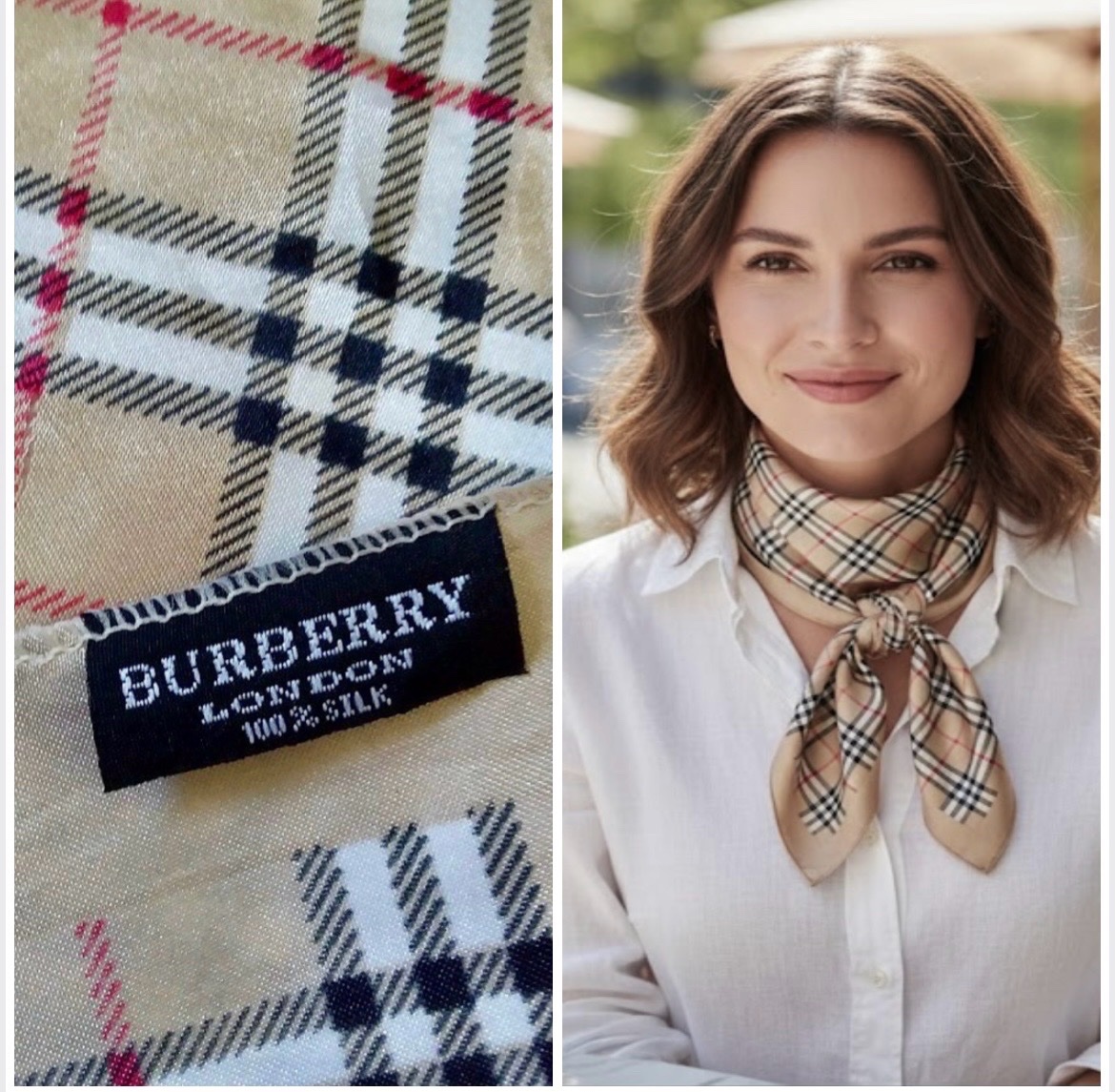 Carre en soie Burberry authentic💕profitez des promos dabchy💕