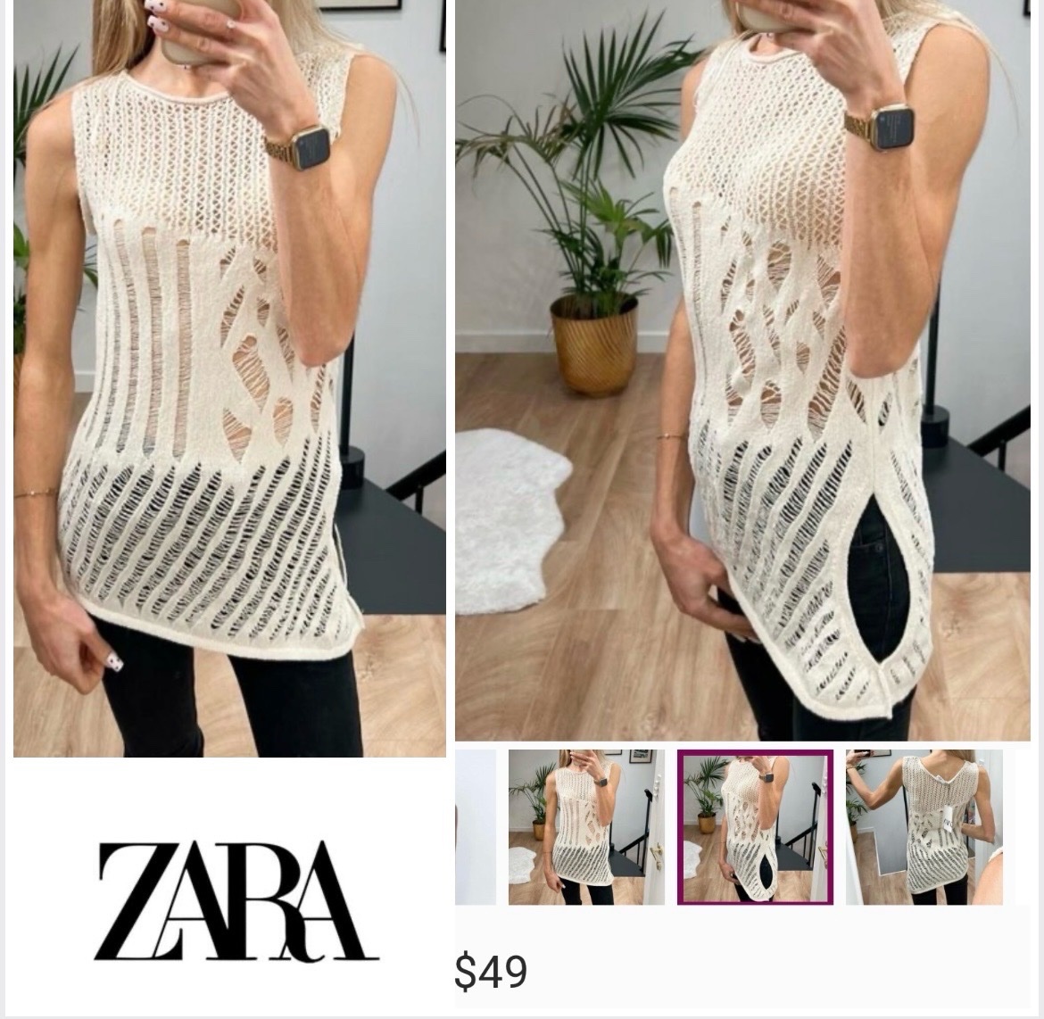 Zara knitted sweater with side cutout