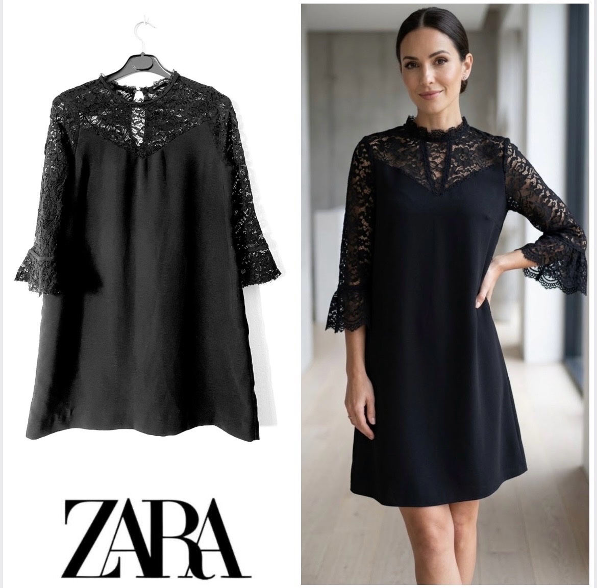 Robe avec dentelle zara🌼profitez des promos dabchy