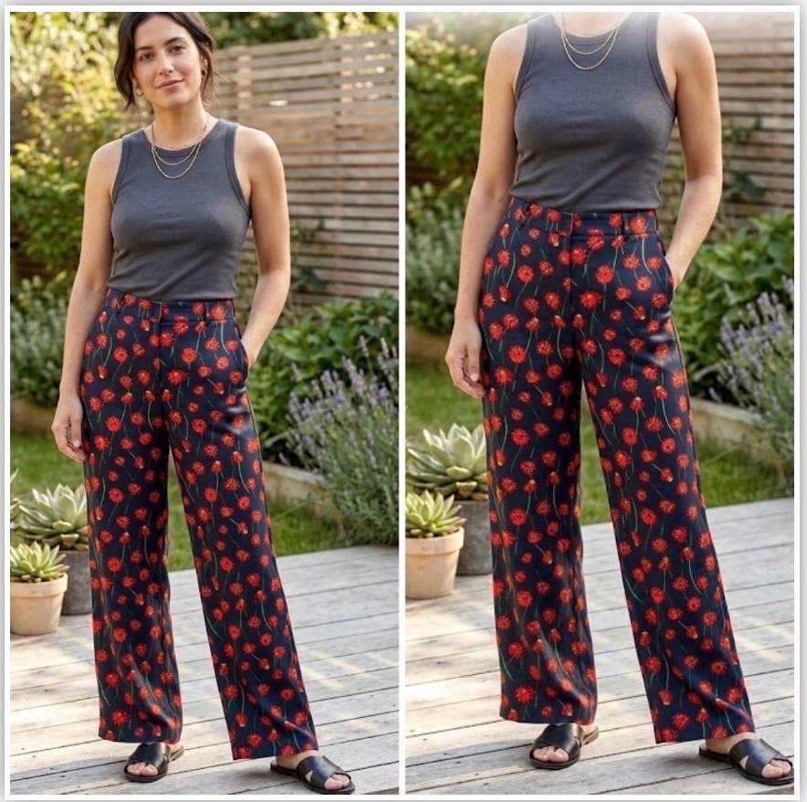 Pantalon ample taille haute