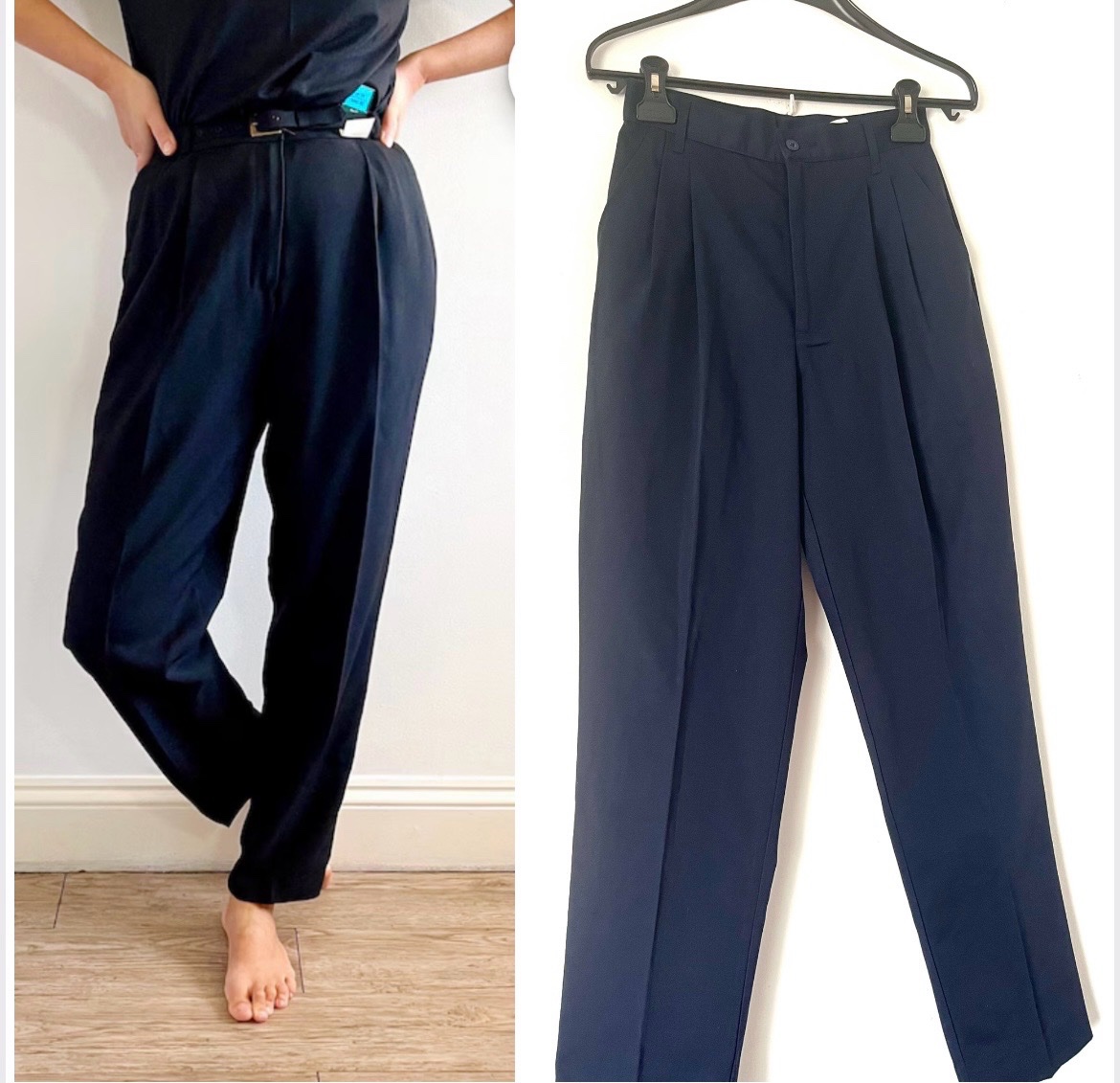 Pantalon decontracte avec pinces et taille extra haute 👖profitez des promos dabchy