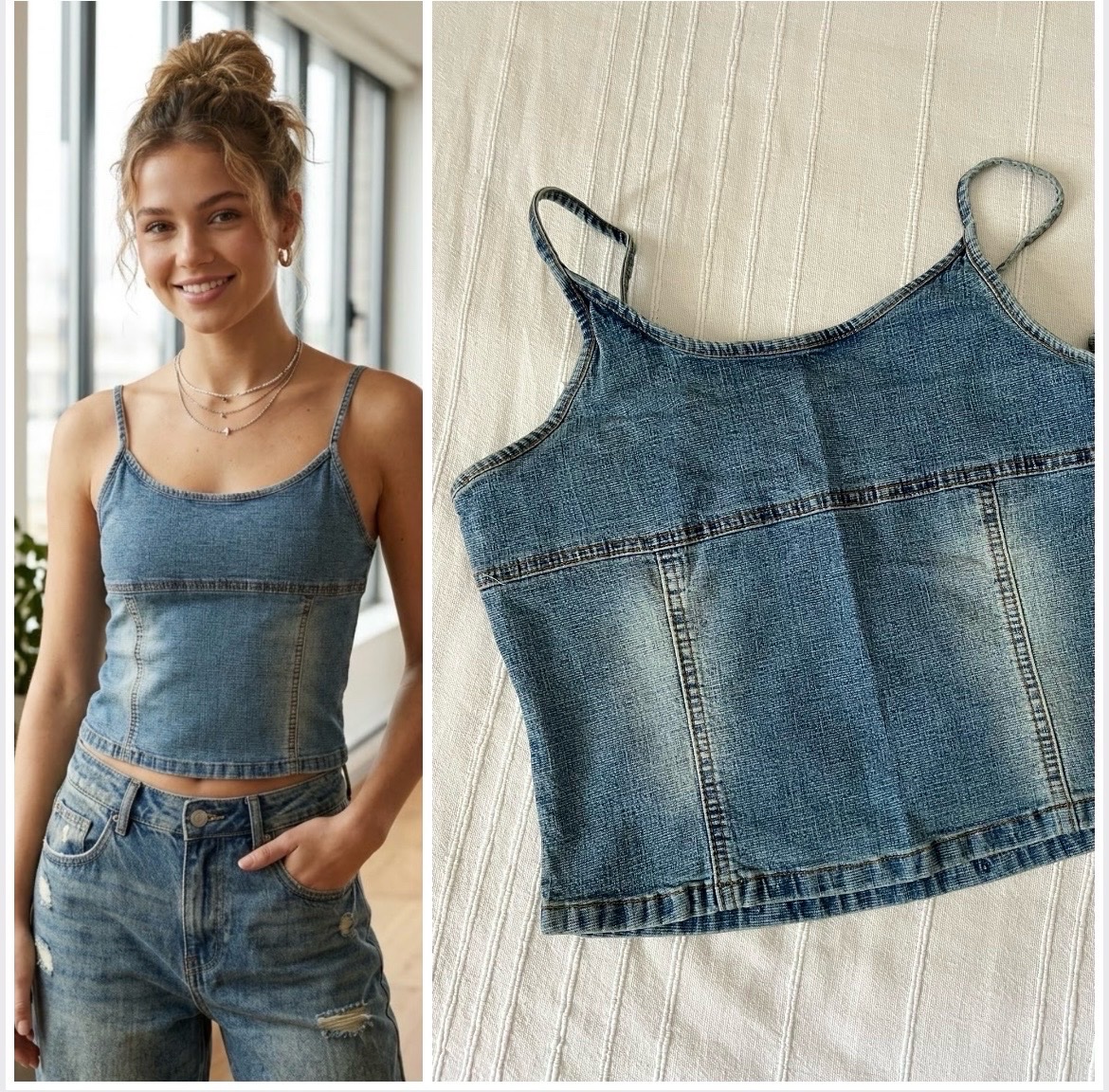  Top en jean neuf 🌸 🖤profitez des promos dabchy